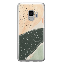 Telefoonhoesje Store Samsung Galaxy S9 siliconen hoesje - Abstract peach