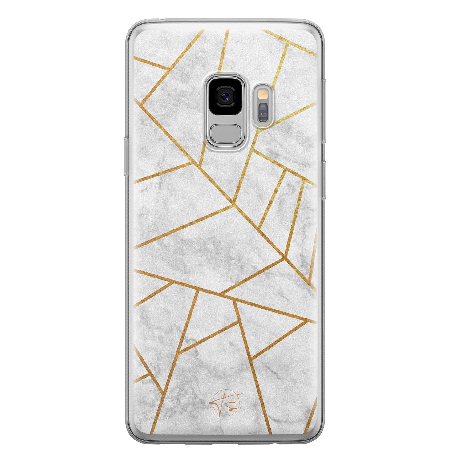 Telefoonhoesje Store Samsung Galaxy S9 siliconen hoesje - Geometrisch marmer