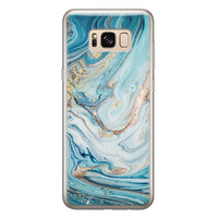 Telefoonhoesje Store Samsung Galaxy S8 siliconen hoesje - Marmer blauw goud