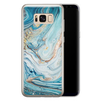 Telefoonhoesje Store Samsung Galaxy S8 siliconen hoesje - Marmer blauw goud