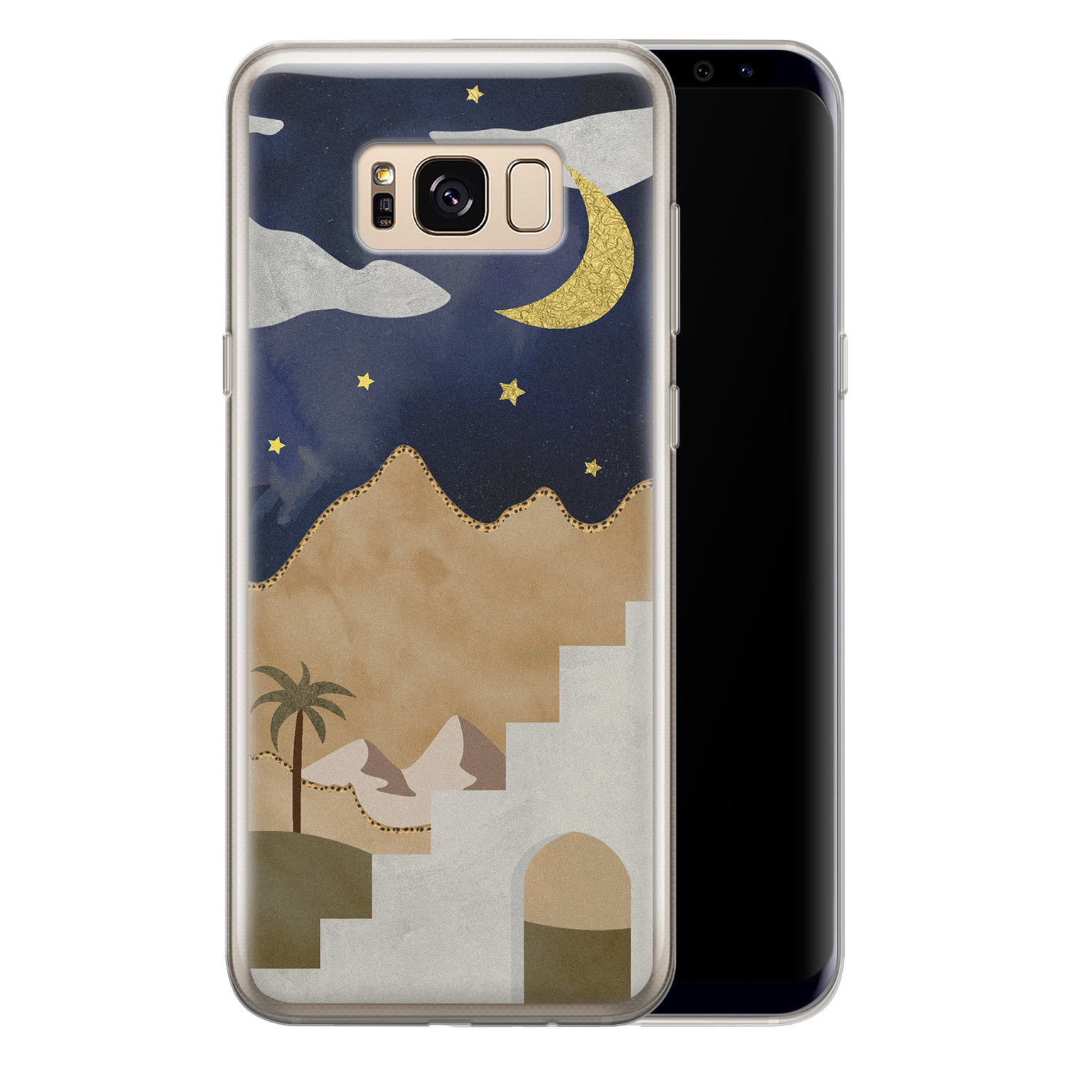 Leuke Telefoonhoesjes Samsung Galaxy S8 siliconen hoesje - Desert night