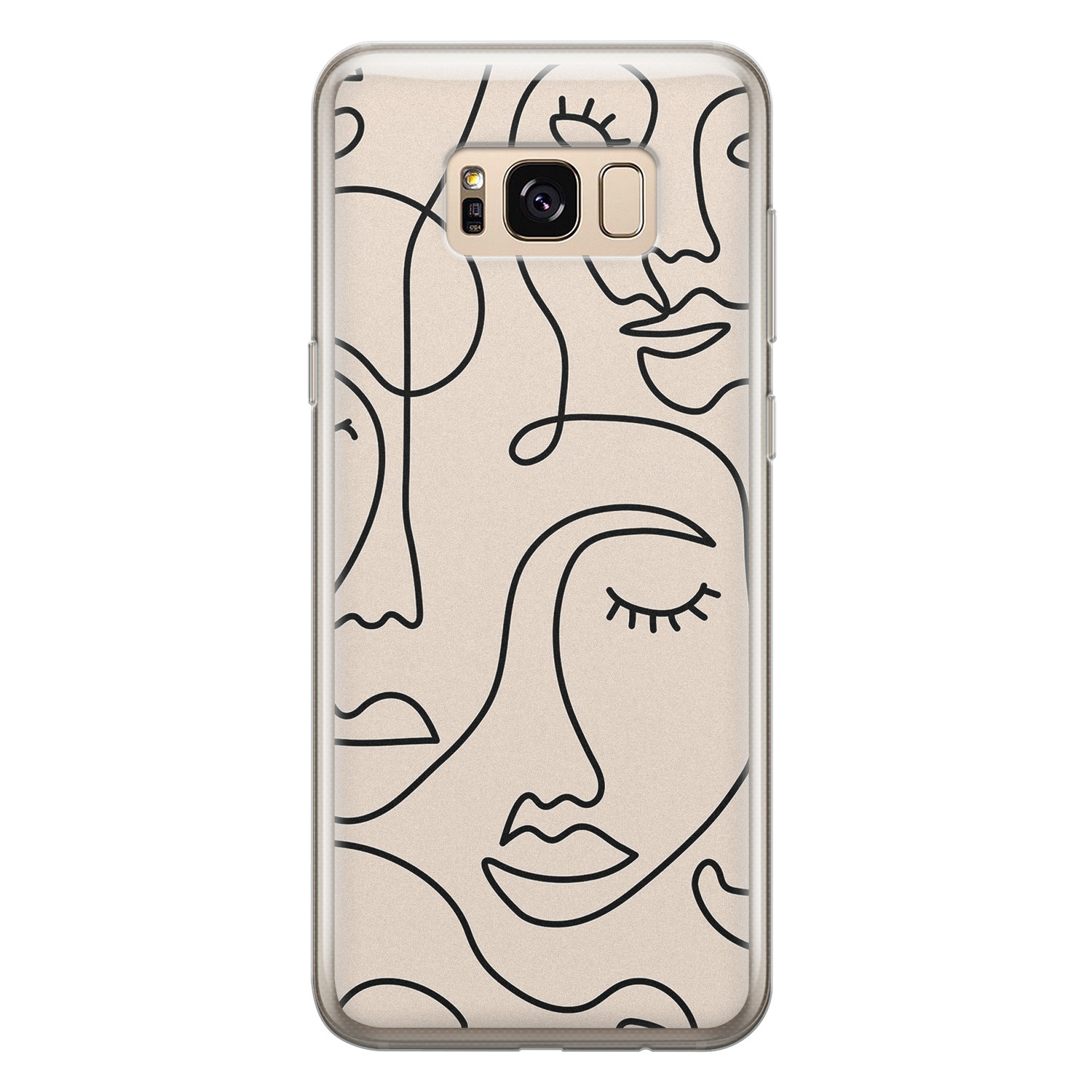 Leuke Telefoonhoesjes Samsung Galaxy S8 siliconen hoesje - Abstract gezicht lijnen