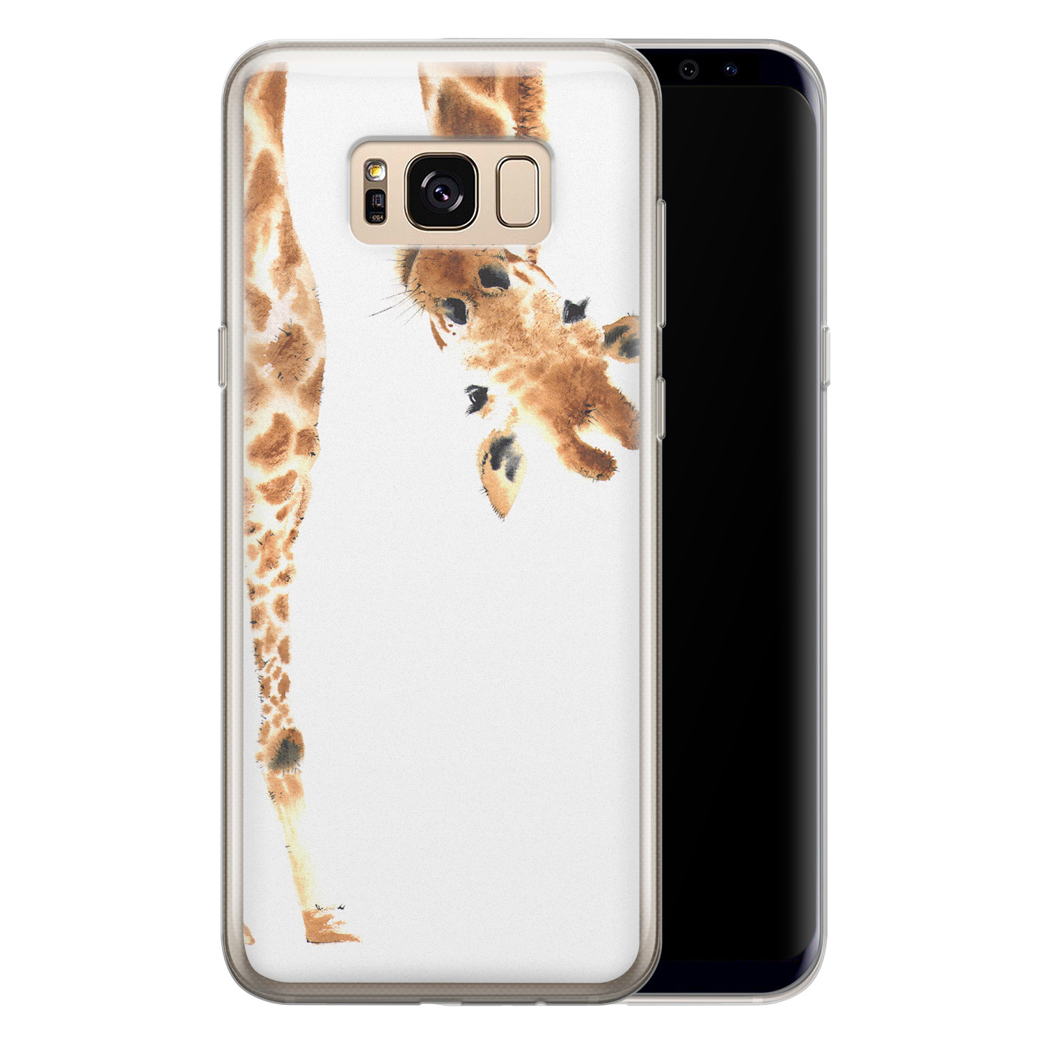 Leuke Telefoonhoesjes Samsung Galaxy S8 siliconen hoesje - Giraffe peekaboo