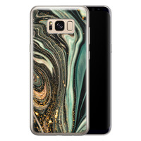 ELLECHIQ Samsung Galaxy S8 siliconen hoesje - Marble Khaki Swirl