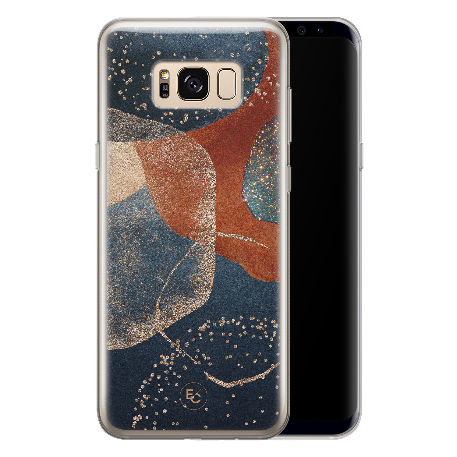 ELLECHIQ Samsung Galaxy S8 siliconen hoesje - Abstract Terracotta