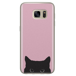 Telefoonhoesje Store Samsung Galaxy S7 siliconen hoesje - Zwarte kat