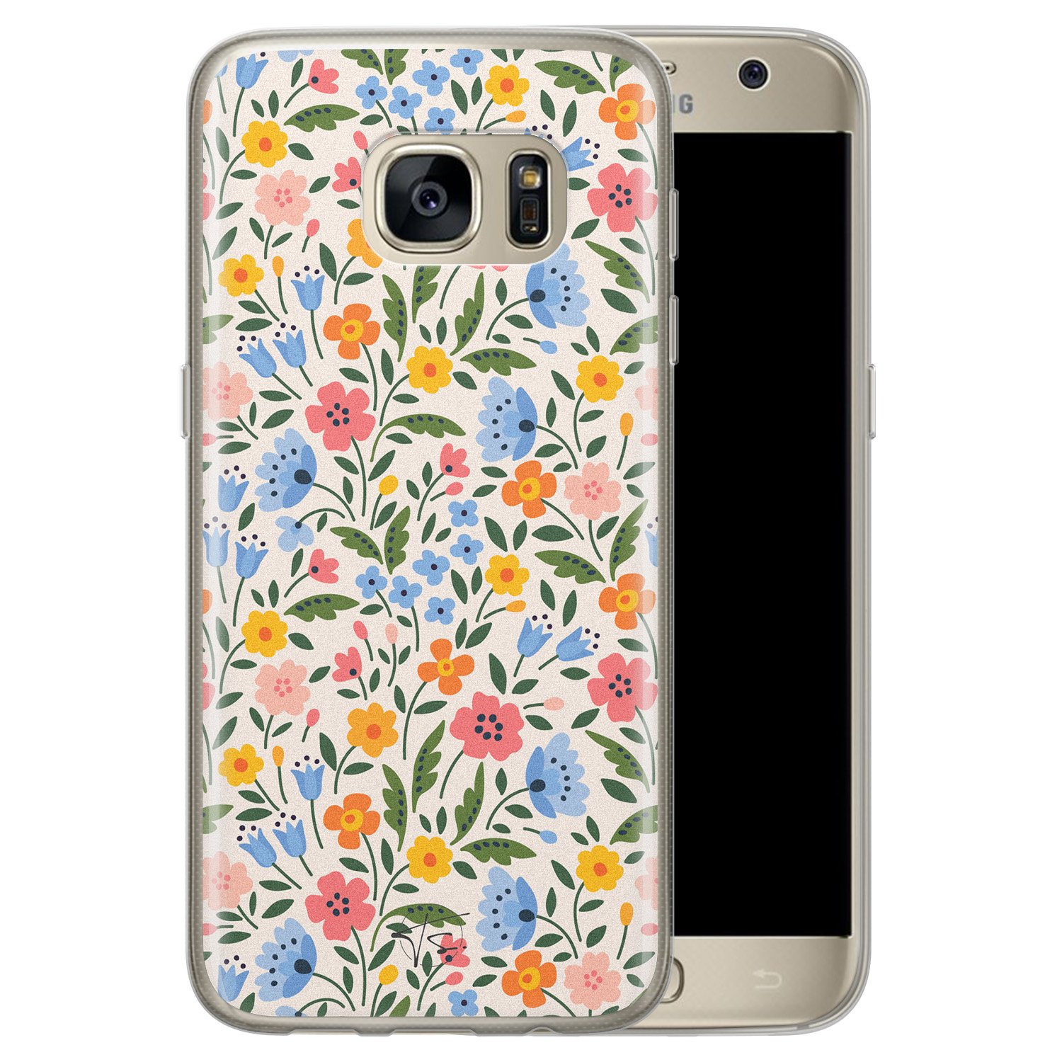 Telefoonhoesje Store Samsung Galaxy S7 siliconen hoesje - Romantische bloemen