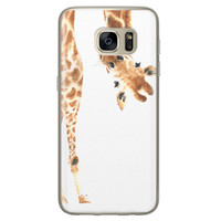 Leuke Telefoonhoesjes Samsung Galaxy S7 siliconen hoesje - Giraffe peekaboo