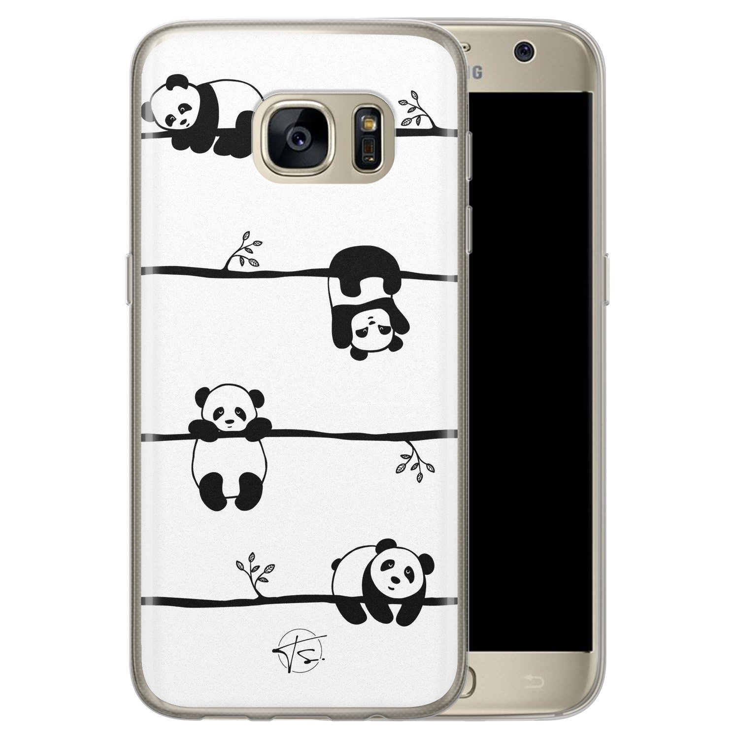 Telefoonhoesje Store Samsung Galaxy S7 siliconen hoesje - Panda