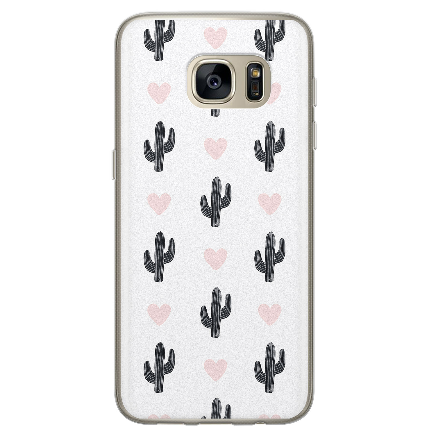 Leuke Telefoonhoesjes Samsung Galaxy S7 siliconen hoesje - Cactus love