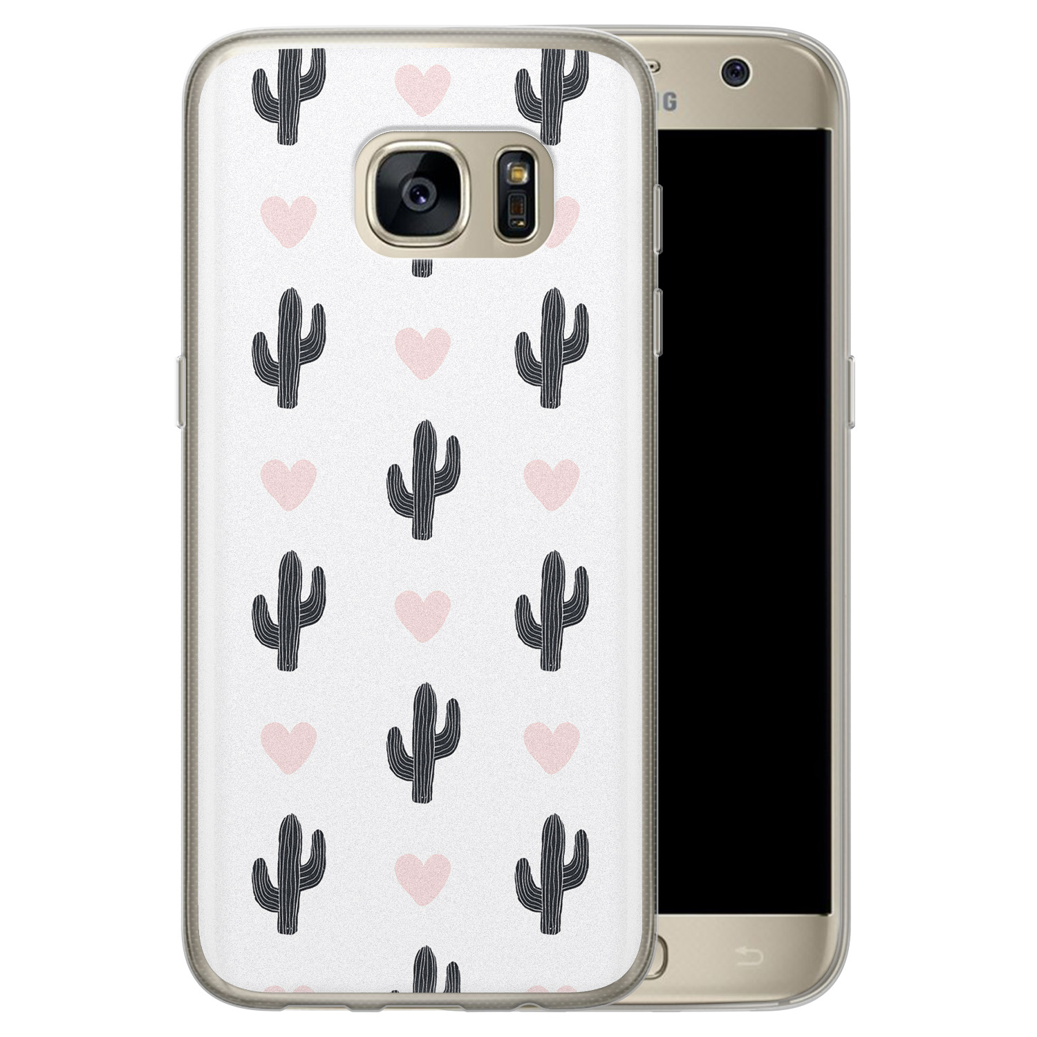 Leuke Telefoonhoesjes Samsung Galaxy S7 siliconen hoesje - Cactus love