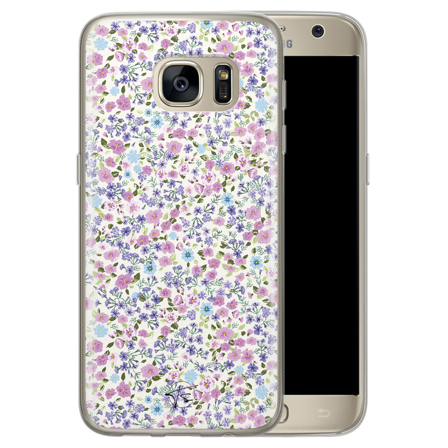 Telefoonhoesje Store Samsung Galaxy S7 siliconen hoesje - Purple Garden
