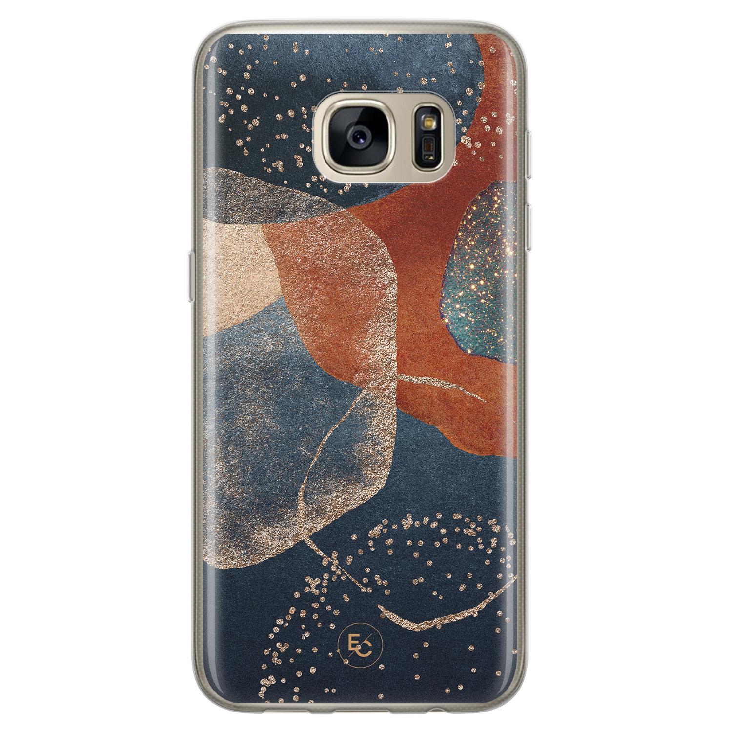 ELLECHIQ Samsung Galaxy S7 siliconen hoesje - Abstract Terracotta