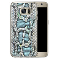 ELLECHIQ Samsung Galaxy S7 siliconen hoesje - Baby Snake blue