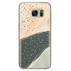 Telefoonhoesje Store Samsung Galaxy S7 siliconen hoesje - Abstract peach