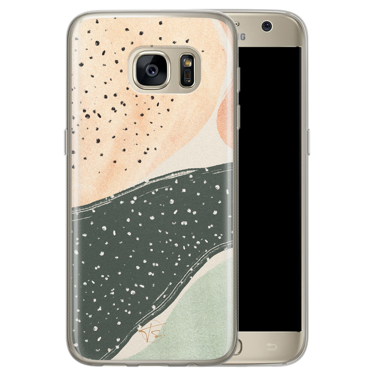 Telefoonhoesje Store Samsung Galaxy S7 siliconen hoesje - Abstract peach