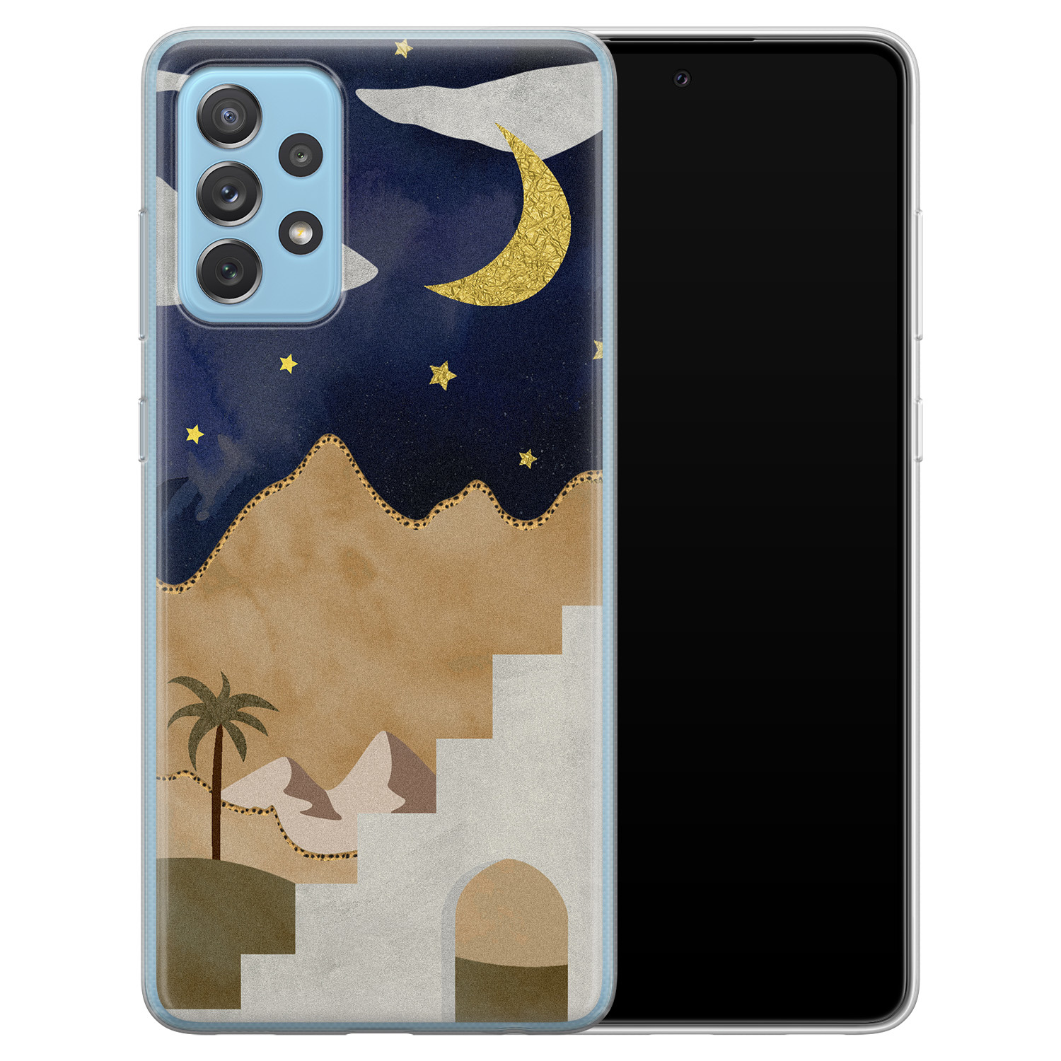 Leuke Telefoonhoesjes Samsung Galaxy A52 siliconen hoesje - Desert night