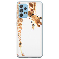 Leuke Telefoonhoesjes Samsung Galaxy A52 siliconen hoesje - Giraffe peekaboo