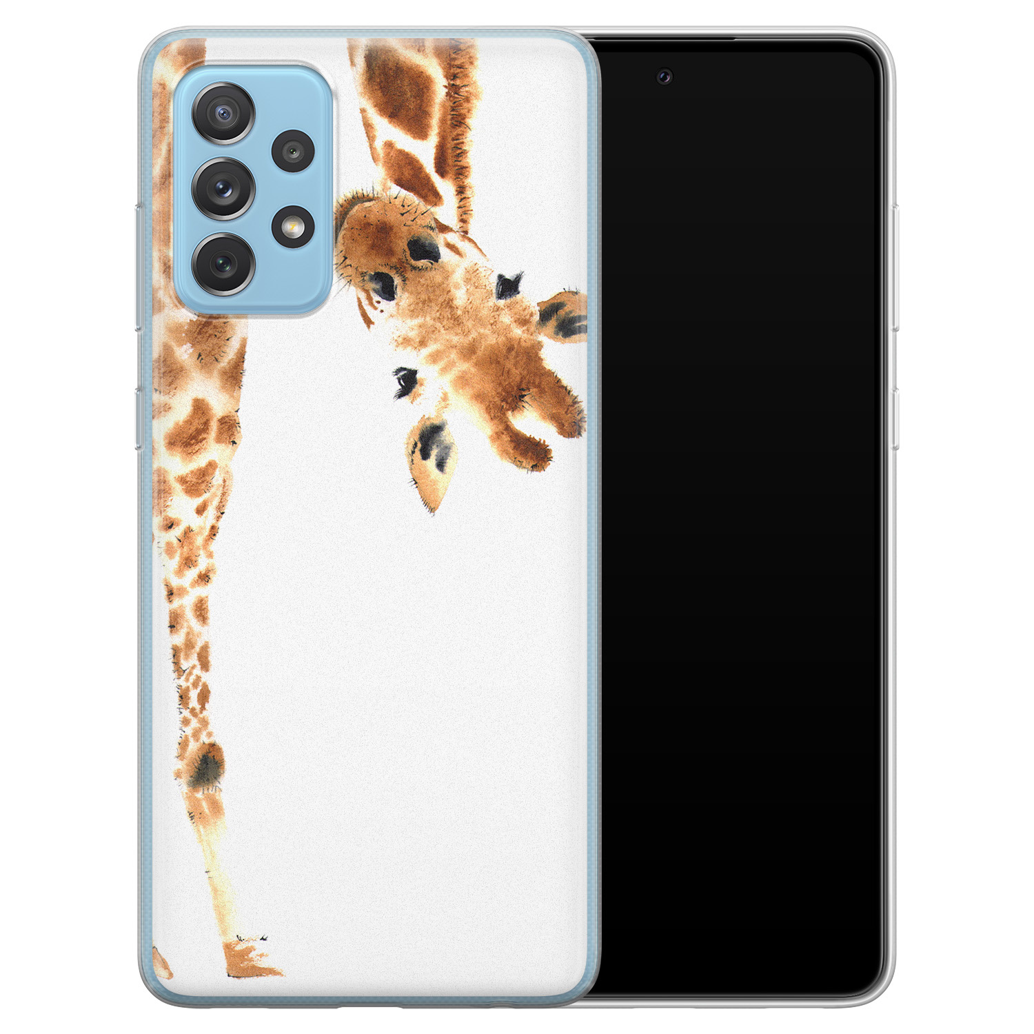 Leuke Telefoonhoesjes Samsung Galaxy A52 siliconen hoesje - Giraffe peekaboo