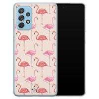 Telefoonhoesje Store Samsung Galaxy A52 siliconen hoesje - Flamingo