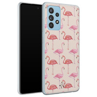 Telefoonhoesje Store Samsung Galaxy A52 siliconen hoesje - Flamingo