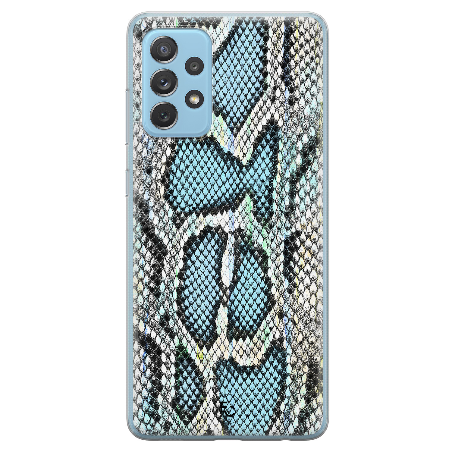 ELLECHIQ Samsung Galaxy A52 siliconen hoesje - Baby Snake blue