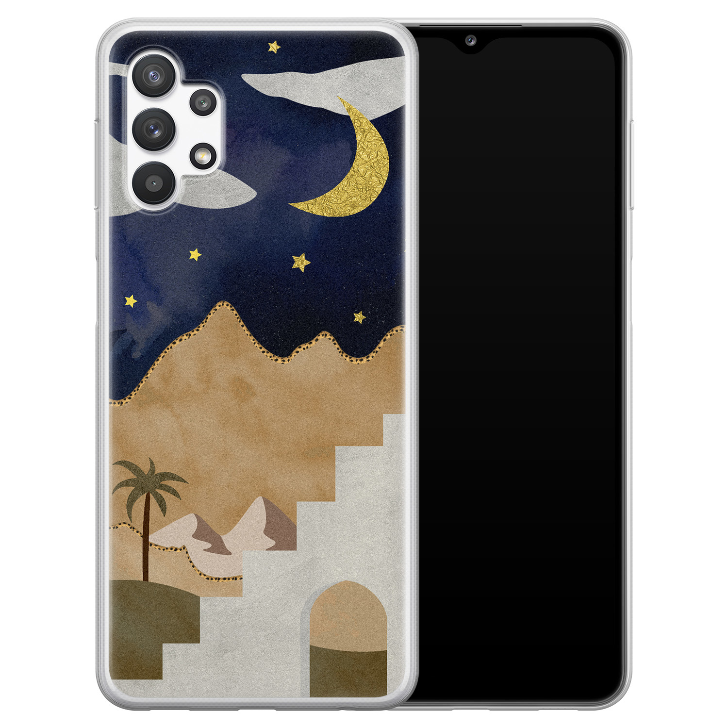 Leuke Telefoonhoesjes Samsung Galaxy A32 5G siliconen hoesje - Desert night