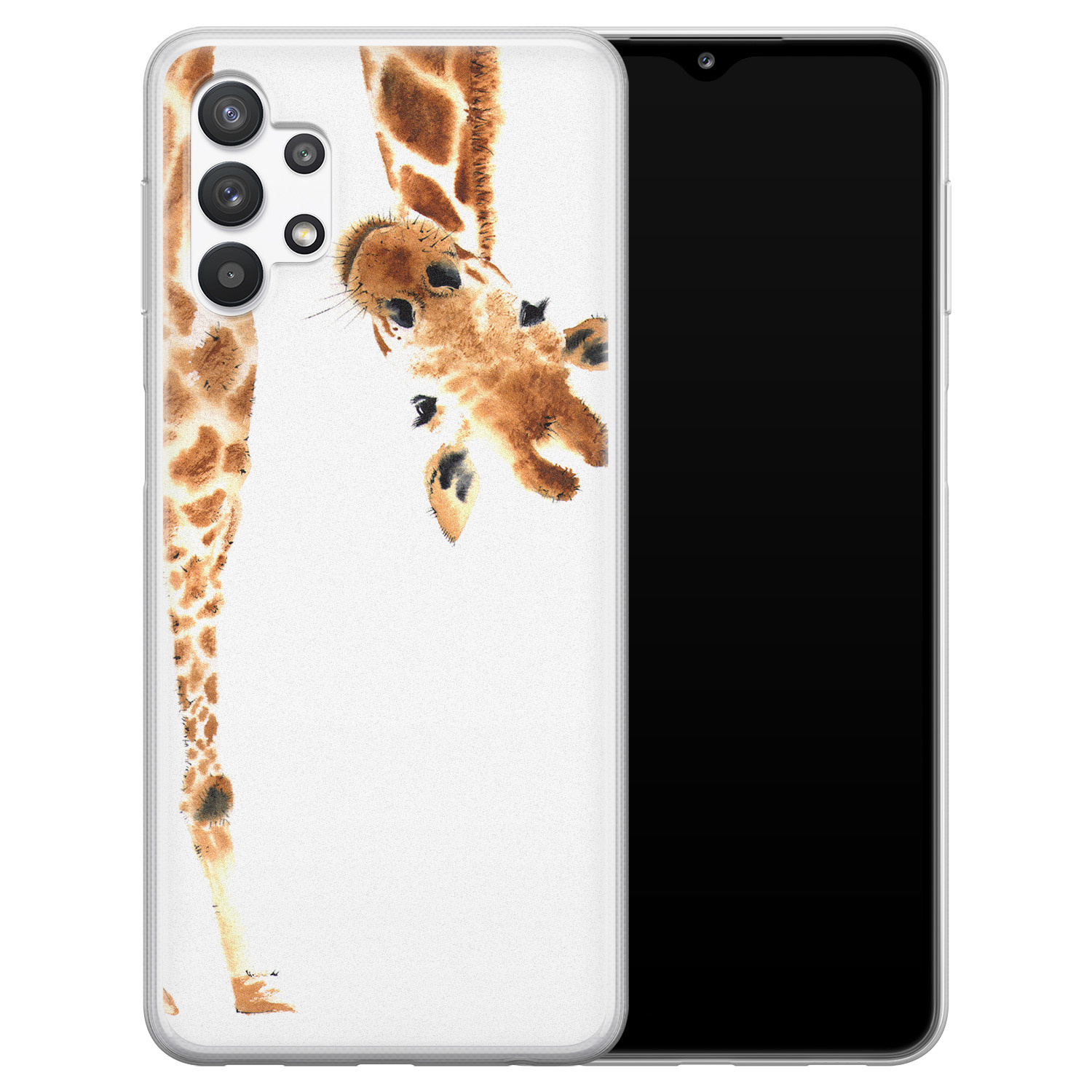 Leuke Telefoonhoesjes Samsung Galaxy A32 5G siliconen hoesje - Giraffe peekaboo