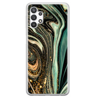 ELLECHIQ Samsung Galaxy A32 5G siliconen hoesje - Marble Khaki Swirl