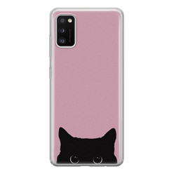 Telefoonhoesje Store Samsung Galaxy A41 siliconen hoesje - Zwarte kat