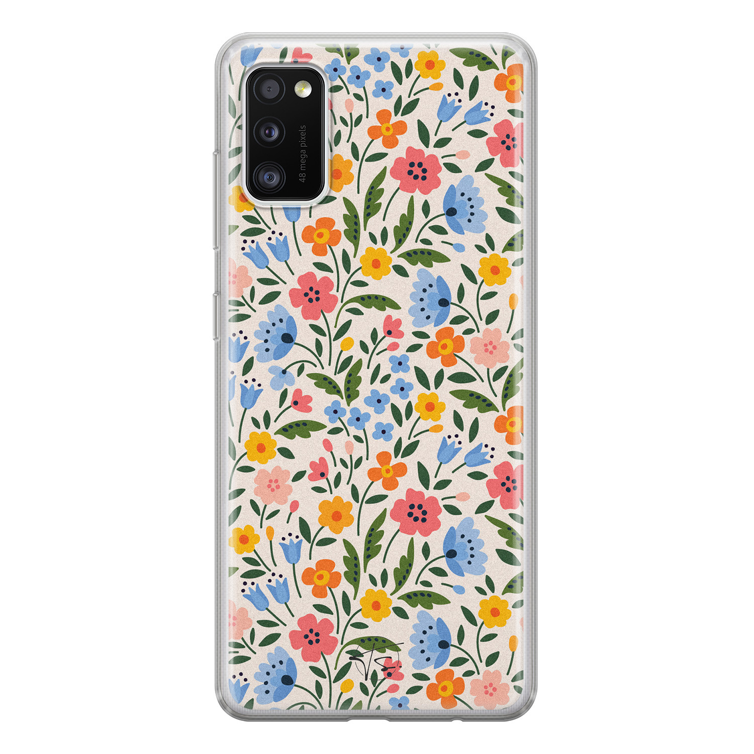 Telefoonhoesje Store Samsung Galaxy A41 siliconen hoesje - Romantische bloemen