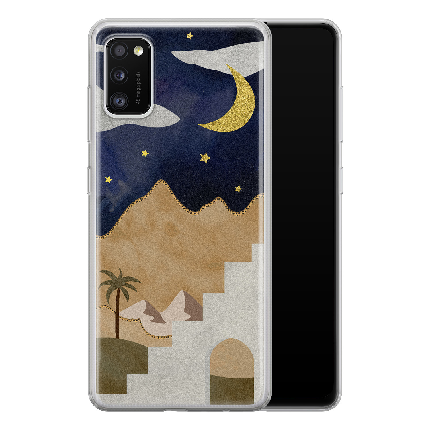 Leuke Telefoonhoesjes Samsung Galaxy A41 siliconen hoesje - Desert night