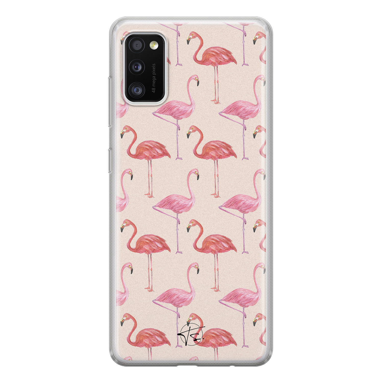 Telefoonhoesje Store Samsung Galaxy A41 siliconen hoesje - Flamingo