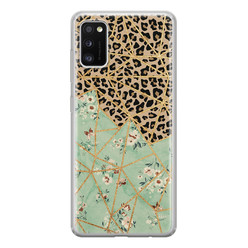 Leuke Telefoonhoesjes Samsung Galaxy A41 siliconen hoesje - Luipaard flower print