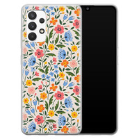 Telefoonhoesje Store Samsung Galaxy A32 4G siliconen hoesje - Romantische bloemen