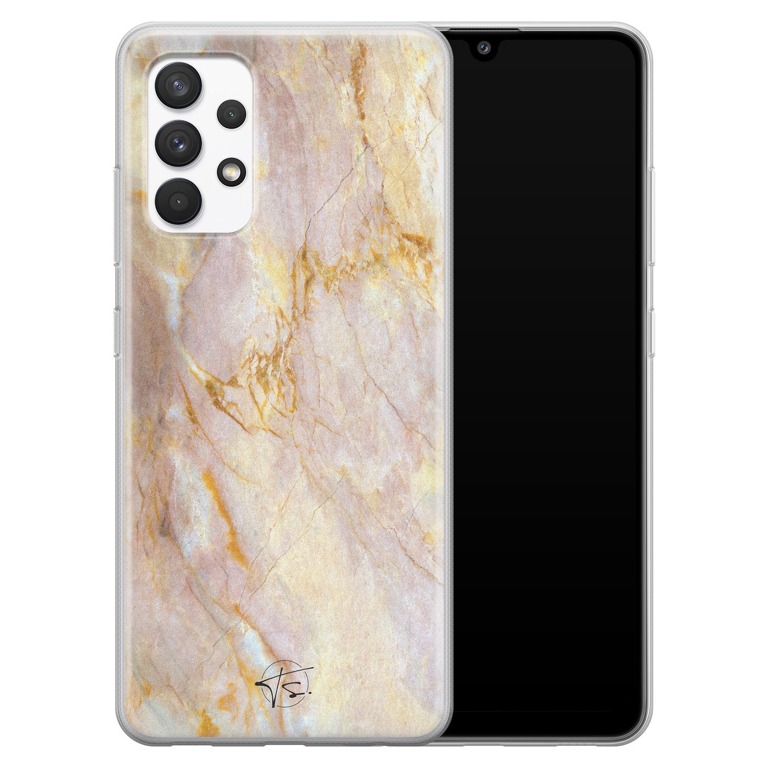 ELLECHIQ Samsung Galaxy A32 4G siliconen hoesje - Stay Golden Marble