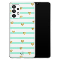 Telefoonhoesje Store Samsung Galaxy A32 4G siliconen hoesje - Mint hartjes