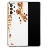 Leuke Telefoonhoesjes Samsung Galaxy A32 4G siliconen hoesje - Giraffe peekaboo