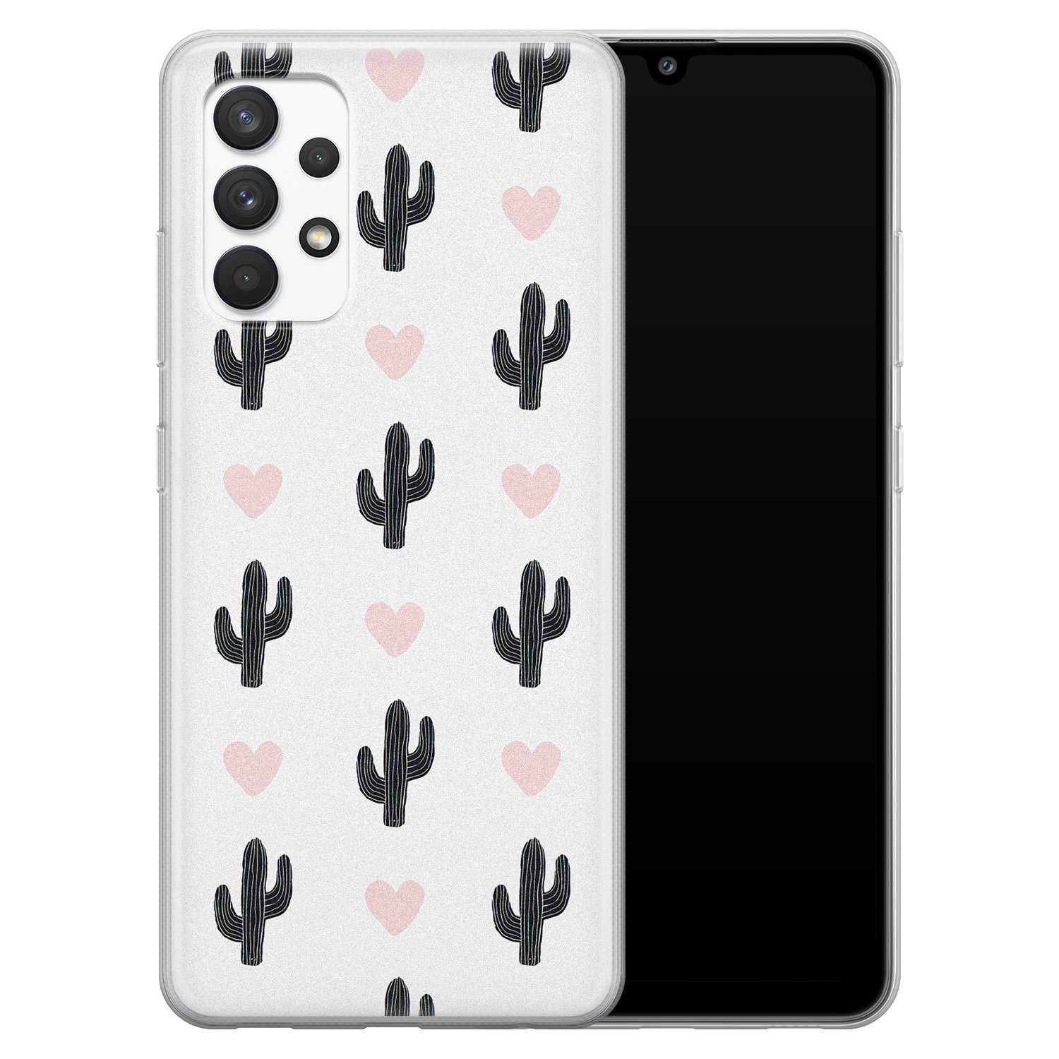 Leuke Telefoonhoesjes Samsung Galaxy A32 4G siliconen hoesje - Cactus love