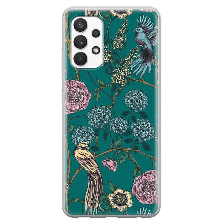 Telefoonhoesje Store Samsung Galaxy A32 4G siliconen hoesje - Bloomy birds
