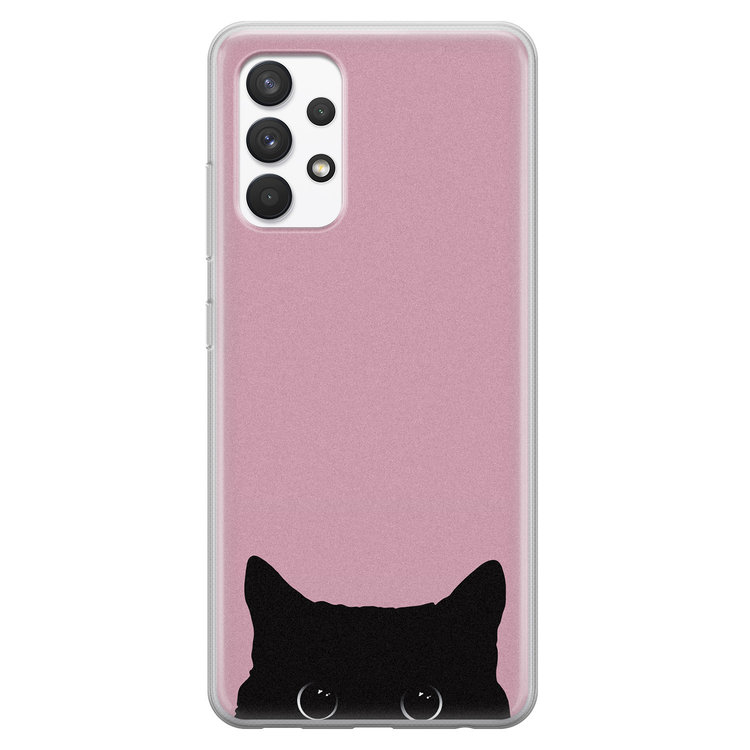 Telefoonhoesje Store Samsung Galaxy A32 4G siliconen hoesje - Zwarte kat