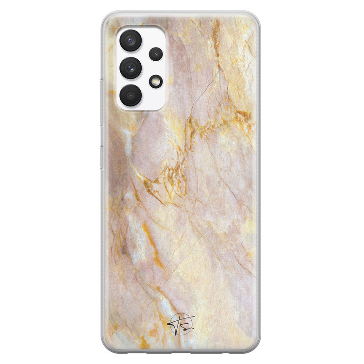 ELLECHIQ Samsung Galaxy A32 4G siliconen hoesje - Stay Golden Marble