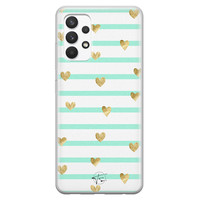 Telefoonhoesje Store Samsung Galaxy A32 4G siliconen hoesje - Mint hartjes
