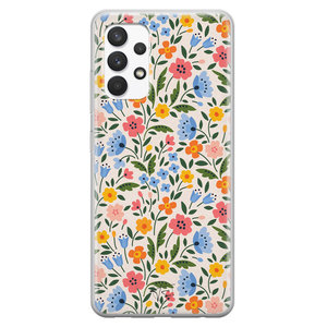 Telefoonhoesje Store Samsung Galaxy A32 4G siliconen hoesje - Romantische bloemen