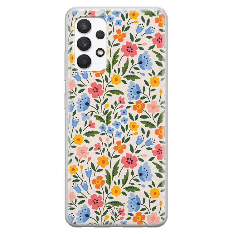 Telefoonhoesje Store Samsung Galaxy A32 4G siliconen hoesje - Romantische bloemen
