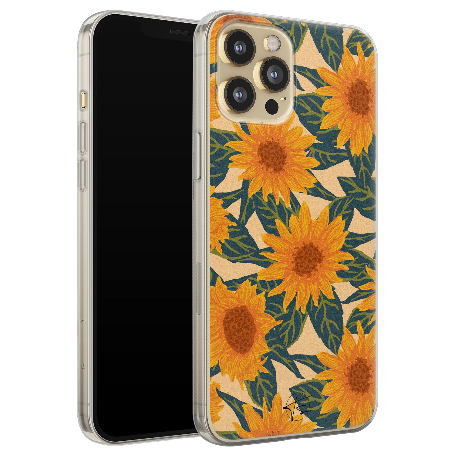 Telefoonhoesje Store iPhone 12 Pro siliconen hoesje - Zonnebloemen