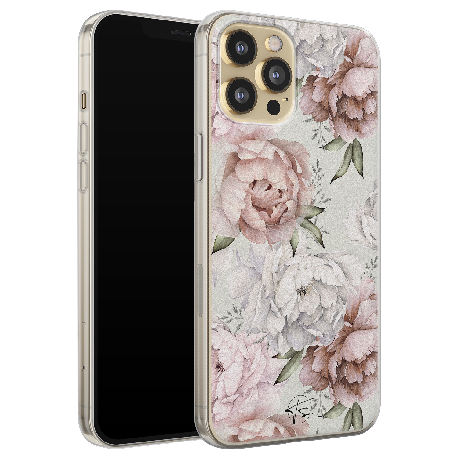 Telefoonhoesje Store iPhone 12 Pro siliconen hoesje - Classy flowers