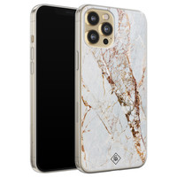 Casimoda iPhone 12 Pro siliconen hoesje - Goud marmer