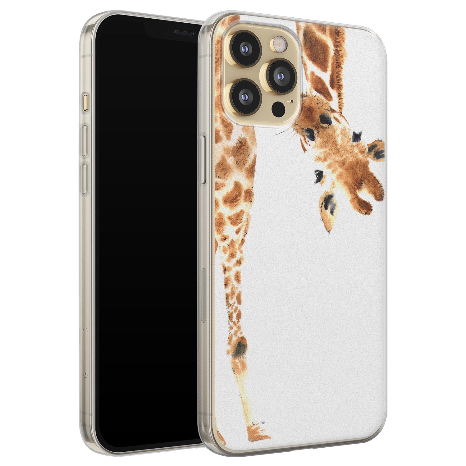 Leuke Telefoonhoesjes iPhone 12 Pro siliconen hoesje - Giraffe