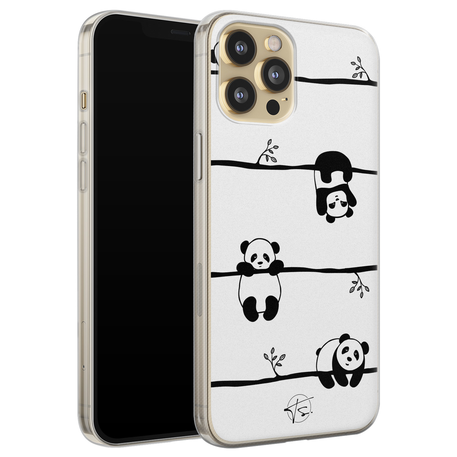 Telefoonhoesje Store iPhone 12 Pro siliconen hoesje - Panda